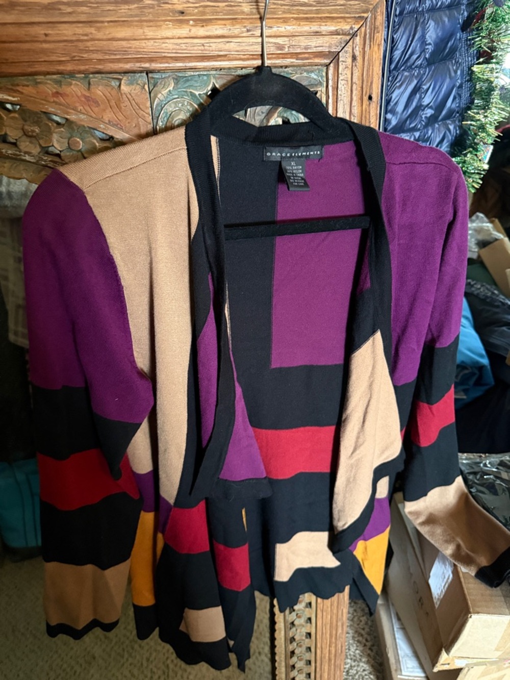 Grace Elements Extra Large, Multicolor Cardigan, Classy